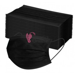 Acoperitor facial de uz in colectivitate cu 3 pliuri si 3 straturi, 5 bucati M002 Negru